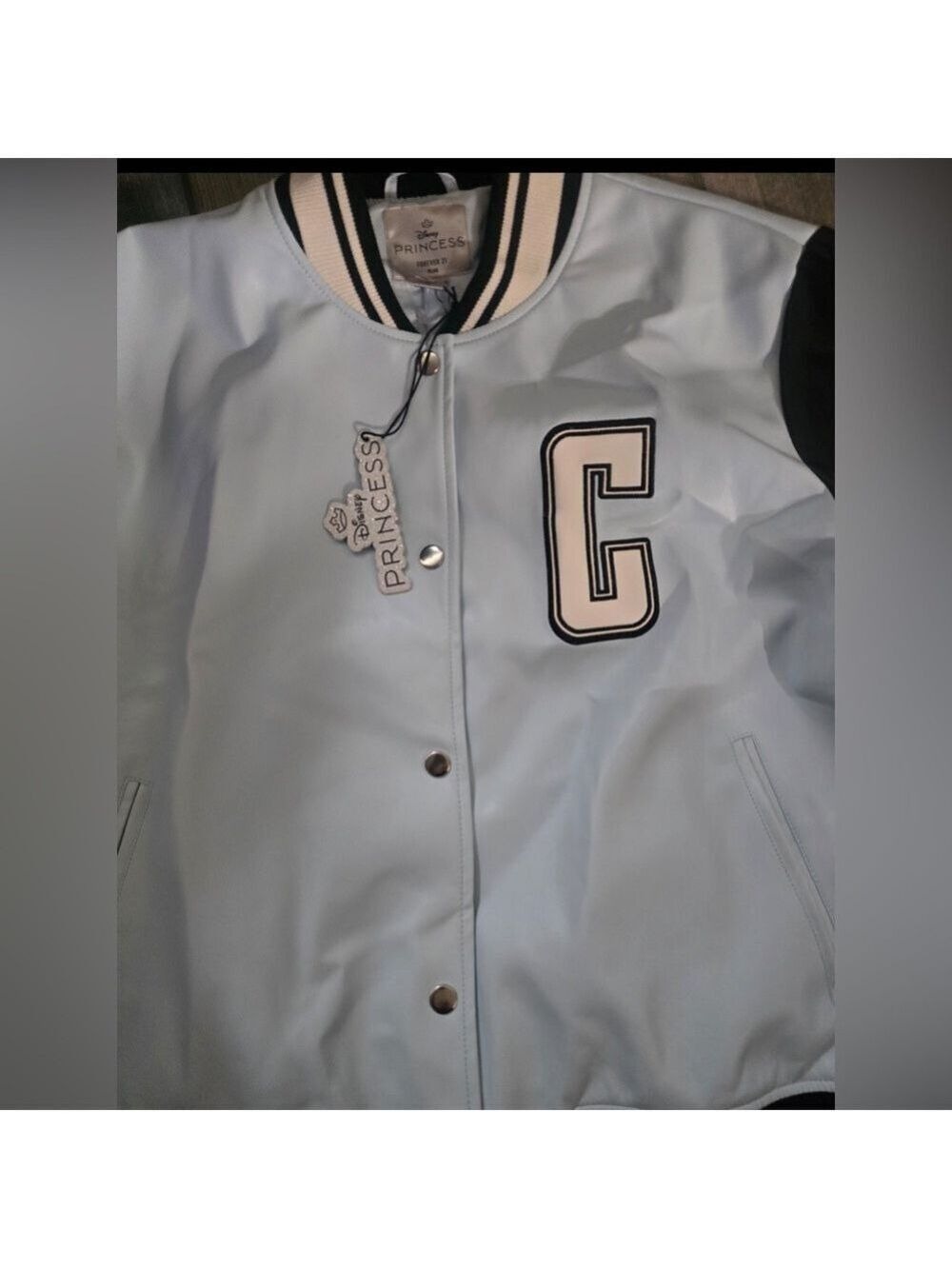 Disney Cinderella Varsity Bomber Jacket Blue Large - Picture 6 of 7